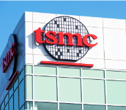 TSMC sign logo on headquarters in Silicon Valley of Taiwan Semiconductor Manufacturing Company. - San Jose, California, USA - 2021